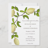 Invitation Fresh Citrus Painted Lemons Mediterranean (Devant)