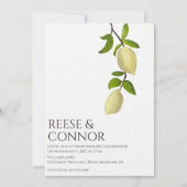 Invitation Fresh Citrus Painted Lemons Modern Mediterranean (Devant)