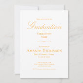 Invitation Fresh Elegant Photo Jaune Graduation (Dos)