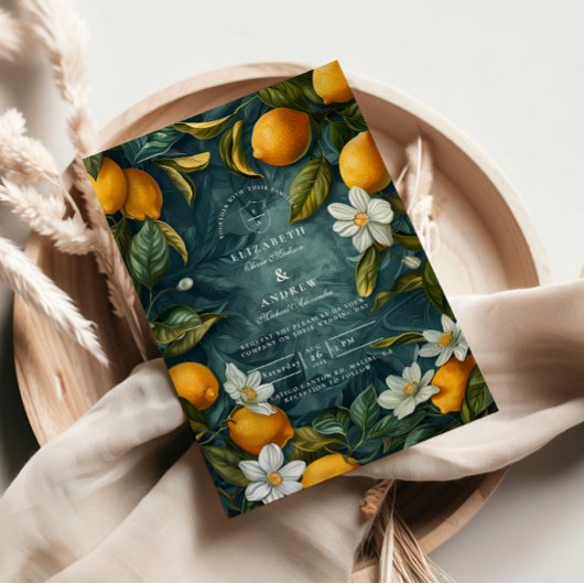 Invitation Fresh Lemon Grove Botanical Wedding
