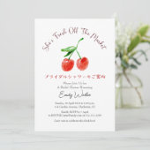 Invitation Fresh Off the Market Bridal Shower Cherry Rustic (Debout devant)