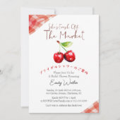 Invitation Fresh Off the Market Bridal Shower Cherry Rustic (Devant)