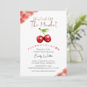 Invitation Fresh Off the Market Bridal Shower Cherry Rustic (Debout devant)