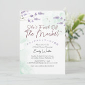 Invitation Fresh Off the Market Bridal Shower Lavender Green (Debout devant)