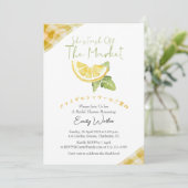 Invitation Fresh Off the Market Bridal Shower Lemon Rustic (Debout devant)