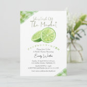 Invitation Fresh Off the Market Bridal Shower Lime Rustic (Debout devant)