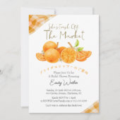 Invitation Fresh Off the Market Bridal Shower Orange Rustic (Devant)