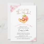 Invitation Fresh Off the Market Bridal Shower Peach Rustic (Devant)