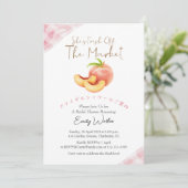 Invitation Fresh Off the Market Bridal Shower Peach Rustic (Debout devant)