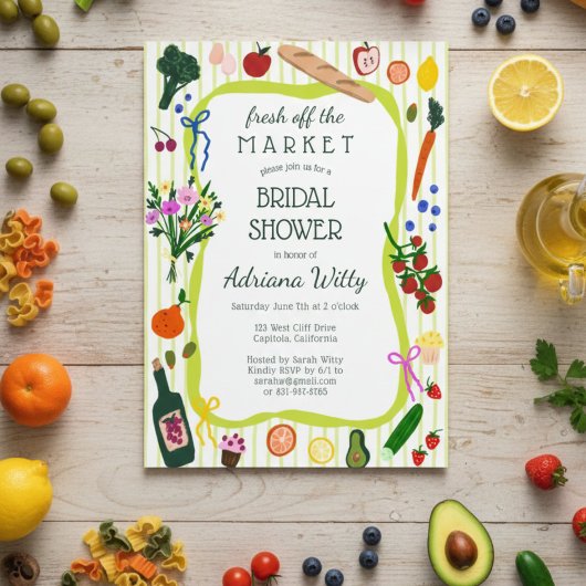 Invitation FRESH OFF THE MARKET Cute Custom Bridal Shower