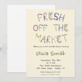 Invitation Fresh off the Market - Fête des mariées (Devant / Derrière)