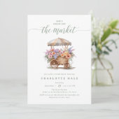 Invitation Fresh Off the Market Floral Bridal Shower (Debout devant)