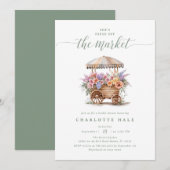 Invitation Fresh Off the Market Floral Bridal Shower (Devant / Derrière)