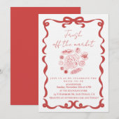 Invitation Fresh Off the market floral bridal shower (Devant / Derrière)