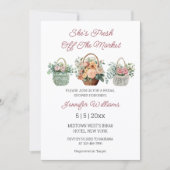 Invitation fresh off the market floral bridal shower modern (Devant)