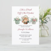 Invitation fresh off the market floral bridal shower modern (Debout devant)