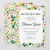 Invitation FRESH OFF THE MARKET Fruits & Veggies Cute CUSTOM (Devant / Derrière)