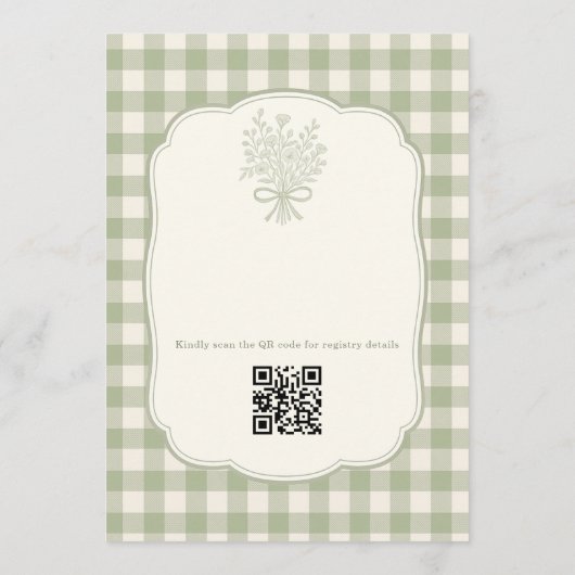 Invitation Fresh Off the Market Gingham QR Code (Dos)