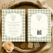 Invitation Fresh Off the Market Gingham QR Code