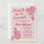 Invitation Fresh Off The Market Hand Drawn Bridal Shower (Devant)