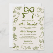 Invitation Fresh Off the Market Hand Drawn Bridal Shower (Devant)