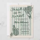 Invitation Fresh Off The Market Hand Drawn Bridal Shower (Devant)