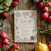Invitation Fresh Off the Market HandDrawn Whimsical QR Bridal