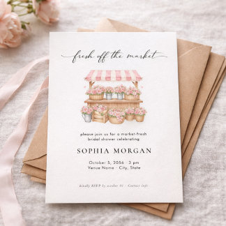 Invitation Fresh Off the Market Modern Bridal Shower