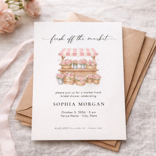 Invitation Fresh Off the Market Modern Bridal Shower