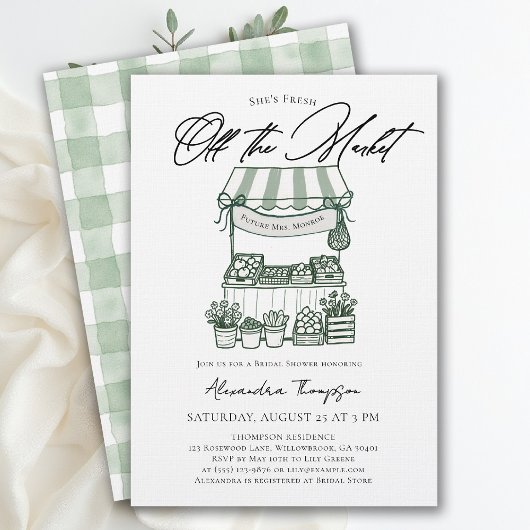 Invitation Fresh Off the Market Modern Chic Bridal Shower