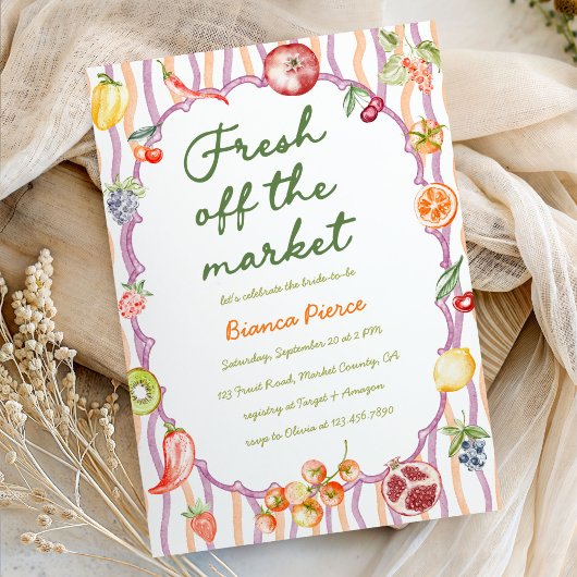 Invitation Fresh Off The Market Whimsical Bridal Shower