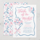 Invitation Fresh Off The Market Whimsical Bridal Shower (Devant / Derrière)