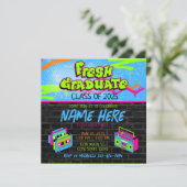 Invitation Fresh Prince 90s Boombox Class of 2025 Graduation (Debout devant)