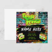 Invitation Fresh Prince 90s Boombox Vert Orange Anniversaire (Devant / Derrière)