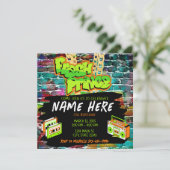 Invitation Fresh Prince 90s Boombox Vert Orange Anniversaire (Debout devant)