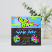 Invitation Fresh Prince 90s Boombox Vert rose Anniversaire (Debout devant)