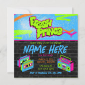 Invitation Fresh Prince 90s Boombox Vert rose Anniversaire (Devant)