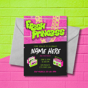 Invitation Fresh Princess 90s Anniversaire à thème