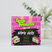 Invitation Fresh Princess 90s Boombox Hot rose Anniversaire (Debout devant)