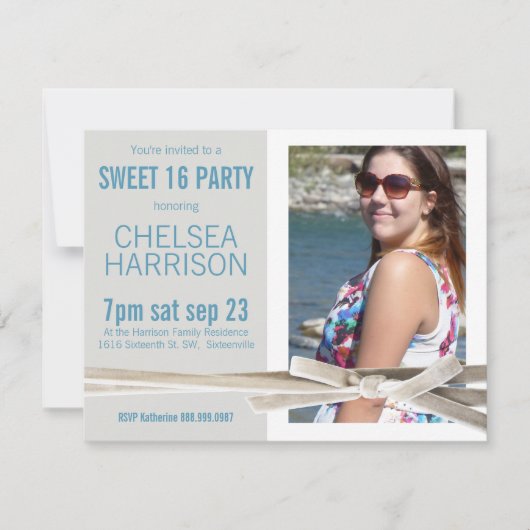 Invitation Fresh Sweet 16 Photo Birthday Party (Devant)