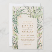 Invitation Fresh Tropical Destination Elegant QR Code Wedding (Devant)