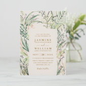 Invitation Fresh Tropical Destination Elegant QR Code Wedding (Debout devant)
