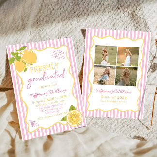 Invitation Freshly Graduated Lemon Graduation Party