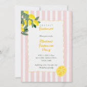 Invitation Freshly Graduated Lemon Stripe Graduation Party (Devant)