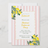 Invitation Freshly Graduated Lemon Stripe Graduation Party (Devant)