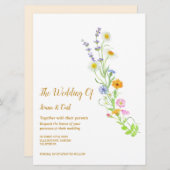 Invitation FREYA Fleur sauvage Mariage simple (Devant / Derrière)