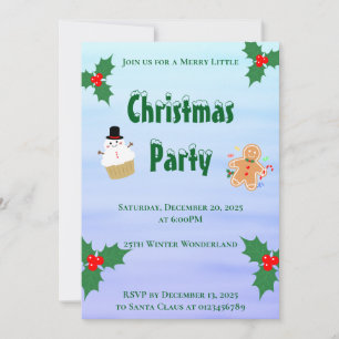 Invitation Friandises de Noël Bonhomme en pain d'épices Canne