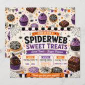Invitation Friandises Halloween Toile d'araignée (Devant / Derrière)