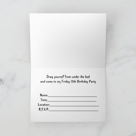 Invitation Friday 13th Birthday Invite, Spooky Ghost, et (Intérieur)