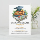 Invitation Fried Chicken Graduation Party Celebration (Debout devant)